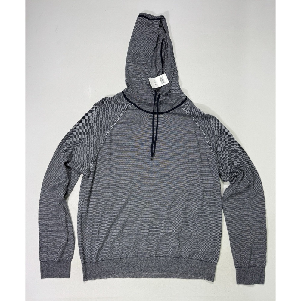Vince Men 2XL Cotton Cashmere Striped Hoodie Pullover M24276127 Blue Luxury NWT